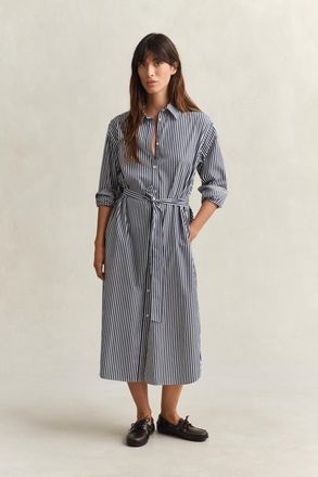 GANT Women Striped Poplin Shirt Dress (46) CLASSIC BLUE