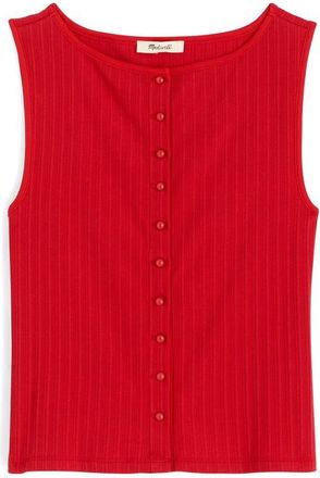 Madewell Rib Crewneck Vest Tank in Cherry Red at Nordstrom, Size X-Large