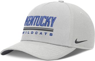 Nike Kentucky Sideline Practice Rise Nike Mens Dri-FIT College Adjustable Hat in Grey | NC060BBNKY-RKB
