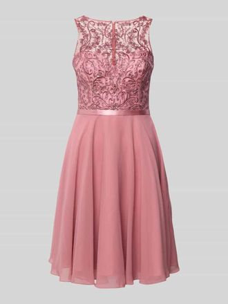 Luxuar Luxuar Cocktailkleid mit Rundhalsausschnitt in Mauve, Gr&ouml;&szlig;e 34