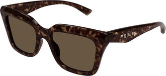 Alexander McQueen Stijlvolle zonnebril Am 0473S - Dames - Zonnebrillen - Bruin - 53 MM - Accessoires