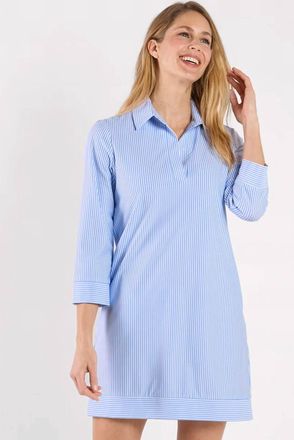 Jude Connally Finley Mini Dress In Pinstripe Periwinkle