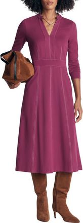 Boden Alex Long Sleeve Ponte Midi Dress in Raspberry Coulis at Nordstrom, Size 10