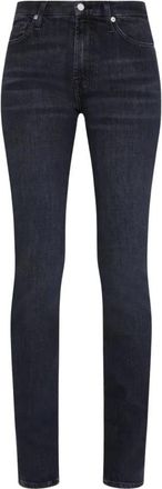 7 For All Mankind Skinny Jeans - Dames - Slim Fit Jeans - Zwart - W27 - Leer - Jeans