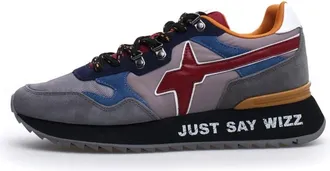 W6YZ Grijze leren sneakers - Heren - Sneakers - Veelkleurig - 43 EU - Leer - Schoenen