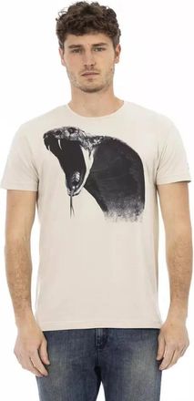 Trussardi Kortemouw Katoenmix T-shirt - Heren - T-shirts - Beige - L - Katoen - Tops
