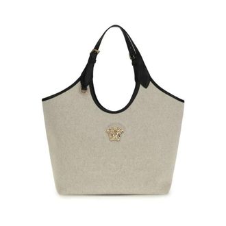 Versace Dames, Tassen, Beige, Maat: ONE Size Katoen
