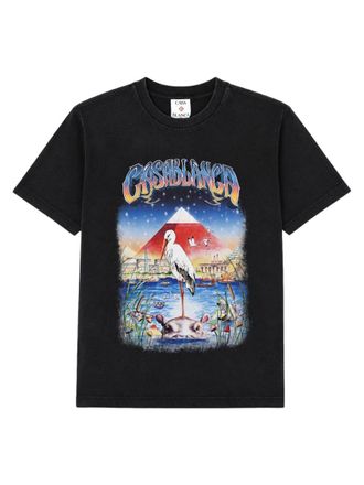 Casablanca Egypt Graphic Print Oversize Cotton T-Shirt