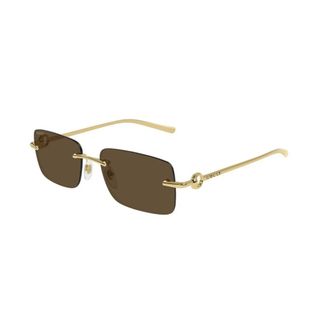 Gucci Gg 1703S 004 Zonnebrillen - Heren - Zonnebrillen - Geel - 55 MM - Accessoires