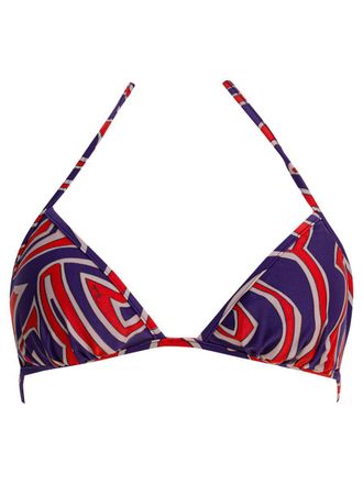 Pucci Labirinto Print Triangle Bikini Top