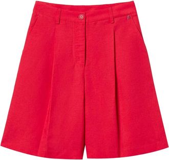 Twin-Set Bermuda Shorts - Dames - Korte Broeken - Rood - S - Linnen - Korte Broeken