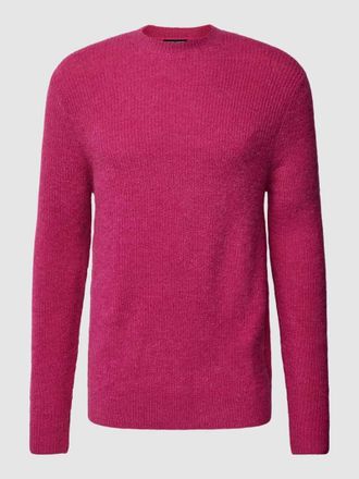 Antony Morato Strickpullover mit gerippten Abschl&uuml;ssen in Pink, Gr&ouml;&szlig;e XL