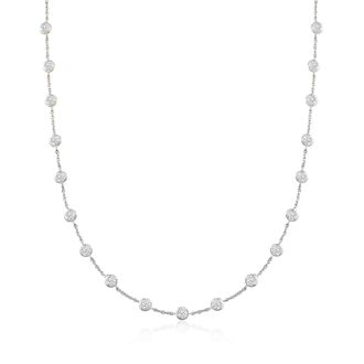 Ross-Simons Bezel-Set CZ Station Necklace in Sterling Silver