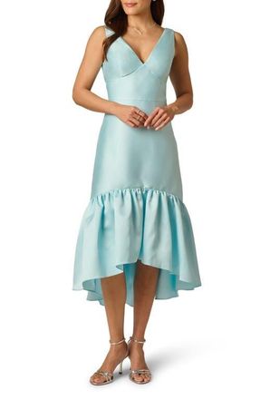 Adrianna Papell Mikado High-Low Cocktail Dress in Clear Sky at Nordstrom, Size 14