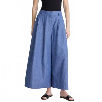 Apiece Apart Midrise Palazzo Pants In Chambray