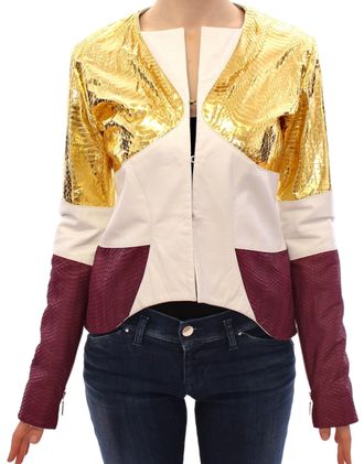 Vladimiro Gioia gold Leather Womens Jacket