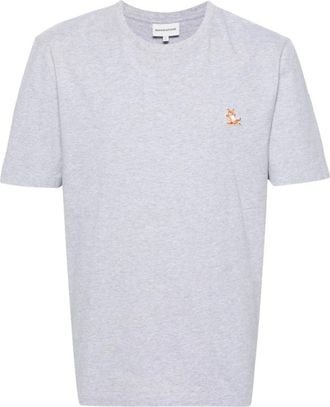 Maison Kitsun&eacute; Fox T-Shirt - Heren - T-shirts - Grijs - S - Katoen - Tops