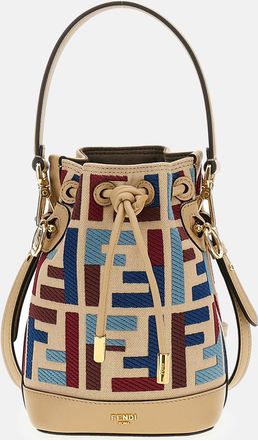 Fendi Borsa Mini Mon Tresor Canvas Ricamo