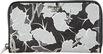 Prada Pre-owned Wallets, female, Black, Size: ONE SIZE Pre-owned Saffiano Leather Long Wallet
