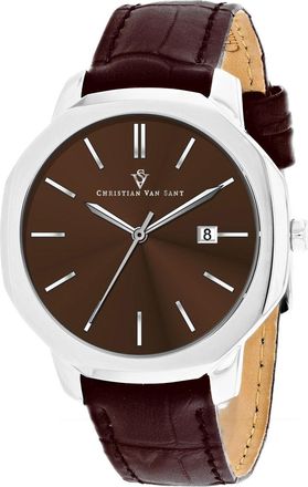 Christian Van Sant Mens Octavius Slim Brown Dial Watch