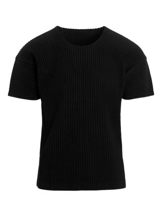 Homme Pliss&eacute; Issey Miyake pleated T-shirt - Black