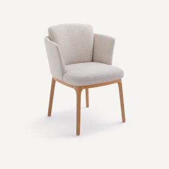 AM.PM Tafelfauteuil met eikenhouten poten en gevlochten stof Jabote