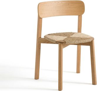 AM.PM Stapelstoel, eiken, fineer en stro, Batignolles, ontwerp Emmanuel Gallina