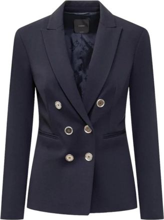 Pinko Blauwe Blazer met Metalen Knopen - Dames - Blazers - Blauw - 2XL - Jassen