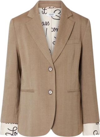 Liu Jo Visgraat Blazer Wf 6211T732Al 9179 - Dames - Blazers - Beige - L - Polyester - Jassen