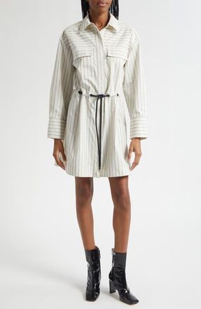 3.1 Phillip Lim Striped Tie Waist Shirt Dress in Cream Multi at Nordstrom, Size 00