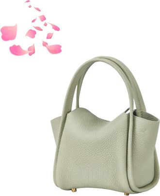 Generic Womens Mini Cowhide Leather Bucket Bag, Classic Shoulder Light Handbag Crossbody Fashion Wallet Removable Shoulder Strap (Light Green)