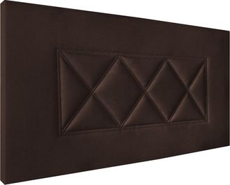 HOGAR 24 Cabecero ares tapizado en polipiel chocolate, 110x55x3cm
