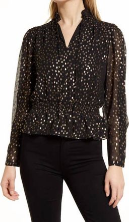 Vince Camuto Holiday Hues Peplum Top In Black
