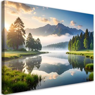Feeby Impresi&oacute;n De Imagen, Paisaje Lago Monta&ntilde;a Naturaleza, 120x80
