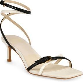 Dolce Vita Bamby Ankle Strap Sandal in White/black Leather at Nordstrom Rack, Size 7.5