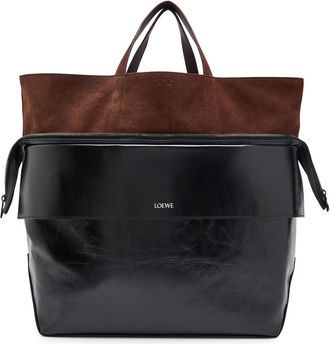 Loewe Switch Large Suede and Leather Tote - Black - One Size