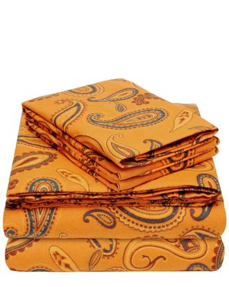 Superior Flannel Paisley Printed Sheet Set