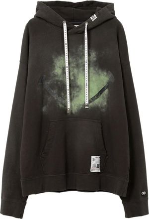 Miharayasuhiro Felpa con stampa smiley effetto vissuto - Nero