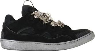 Lanvin Curb Sneakers Id Chain In Suede in Black at Nordstrom, Size 36 Eu