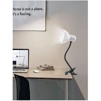 Trade Shop Trade Shop Traesio - Trade Shop - Lampada Snodabile Da Scrivania Luce Tavolo Braccio Flessibile Orientabile Pinza - Blanco