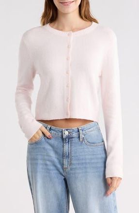 Abound Classic Crewneck Cardigan in Pink Heaven at Nordstrom Rack, Size X-Large