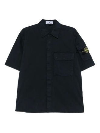 Stone Island Twill overhemd - Blauw