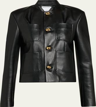 Bottega Veneta Leather Single-Breasted Jacket