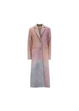 Nina Ricci Blue & Pink Ombre Wool Long Coat Size M