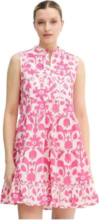 Lola Casademunt Floral Tiered Mini Dress - Dames - Korte kleedjes - Roze - S - Katoen - Kleedjes