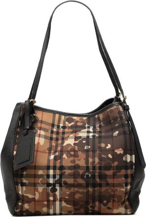 Burberry Pre-owned Burberry Small Haymarket Check Canvas and Calfskin Camouflage Canterbury Tote Ladies MF66VEUW0RKP691J