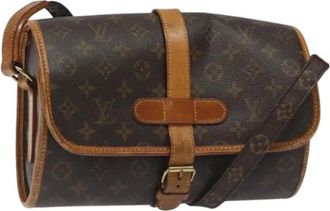 Louis Vuitton Tweedehands Canvas Louis Vuitton tassen - Dames - Vintage Schoudertas - Bruin - ONE Size - Leer - Vintage