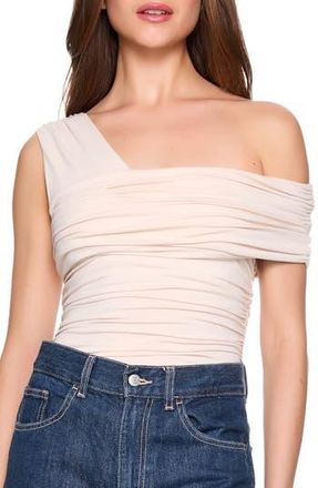 Susana Monaco One-Shoulder Gathered Knit Top in Blanched Almond at Nordstrom Rack, Size Large
