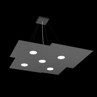 Top-Light Lampadario Moderno Top Light Plate 1129 S5 Gx53 Led Metallo Monoemissione Sospensione, Finitura Metallo Antracite