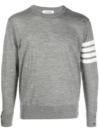 Thom Browne Grey Crew Neck Sweater